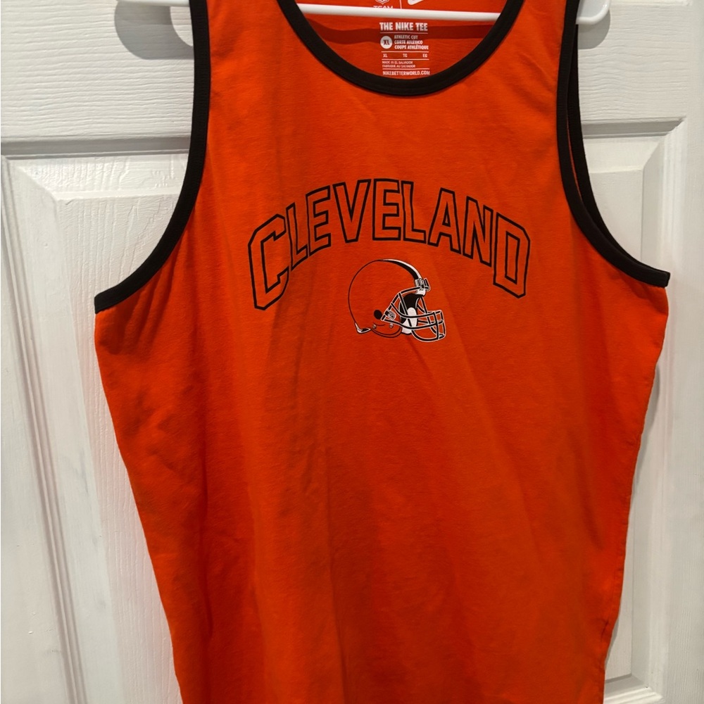 Nike Orange and Black Men's Tank Top